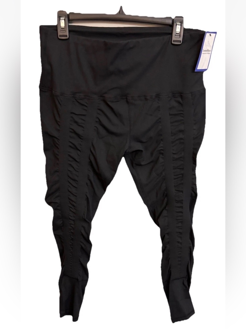NWT Sweetflexx Resistance Band Leggings Black High Waist Sculpting 14 Shaping